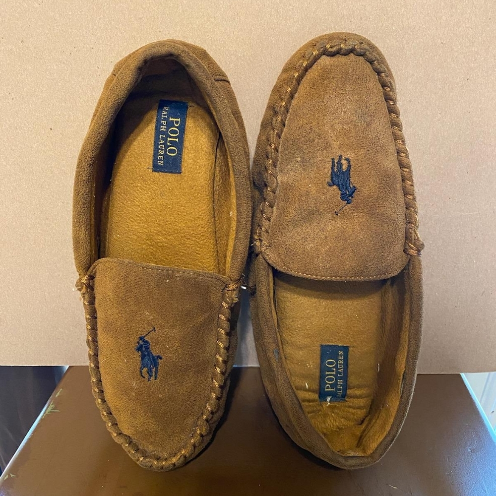 Ralph Lauren Dezi 3 Polo Snuff Brown & Navy Slippe